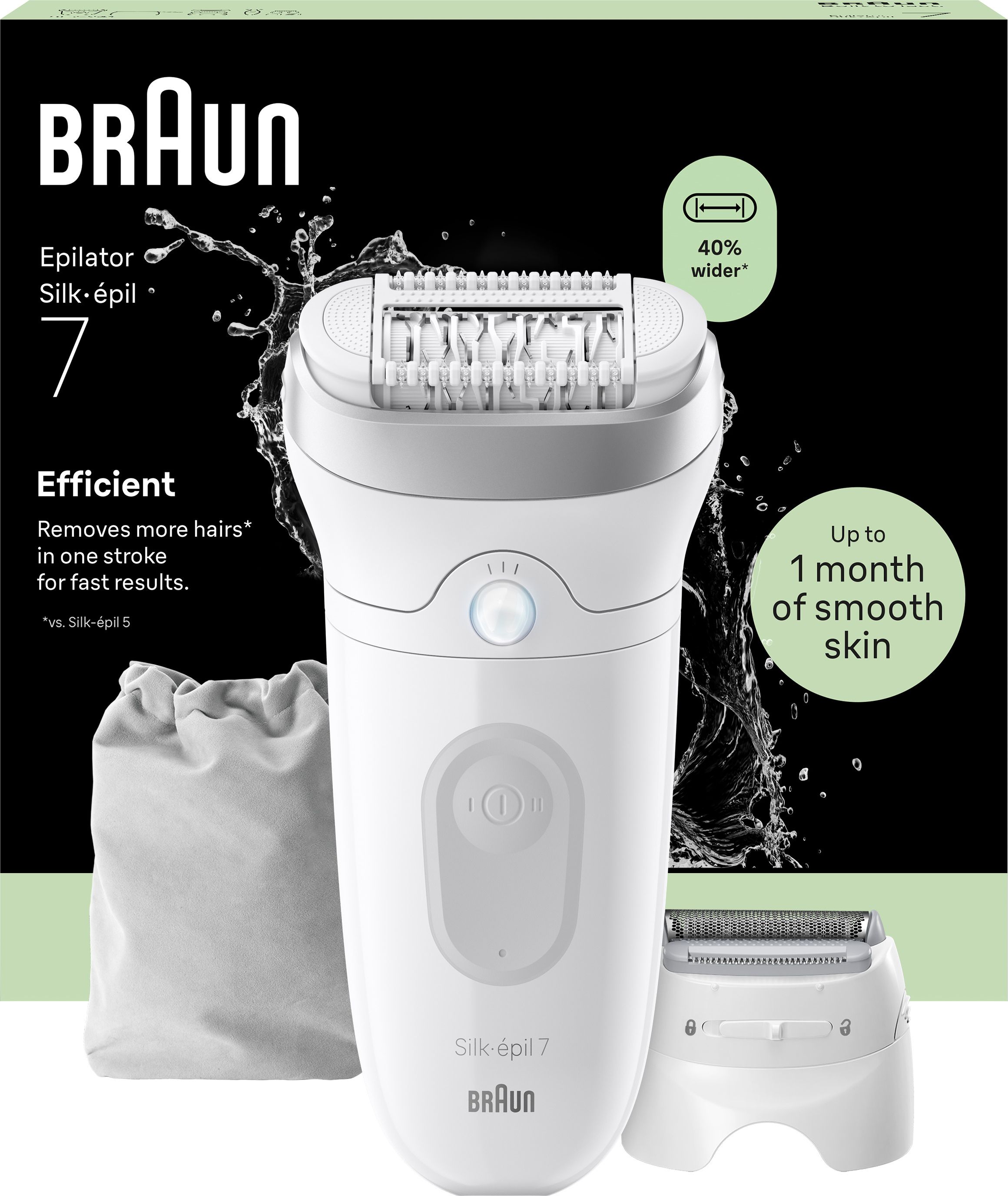 Braun Silk-epil 7 7-030 Epilator - 40 Tweezers - MicroGrip Technology - Wet & Dry - Pink/White - Image 5